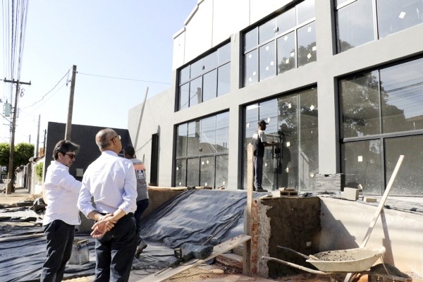 Fachada da Central de Monitoramento de Hortolândia já está quase pronta