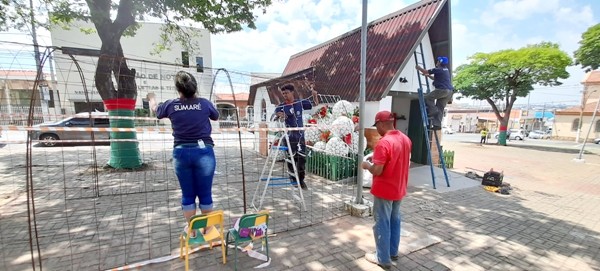 Enfeites sustentáveis do ‘Natal do Bem’ já estão sendo instalados em Sumaré