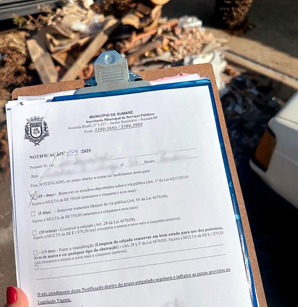 Sete em cada dez notificações são de descarte irregular de lixo em Sumaré