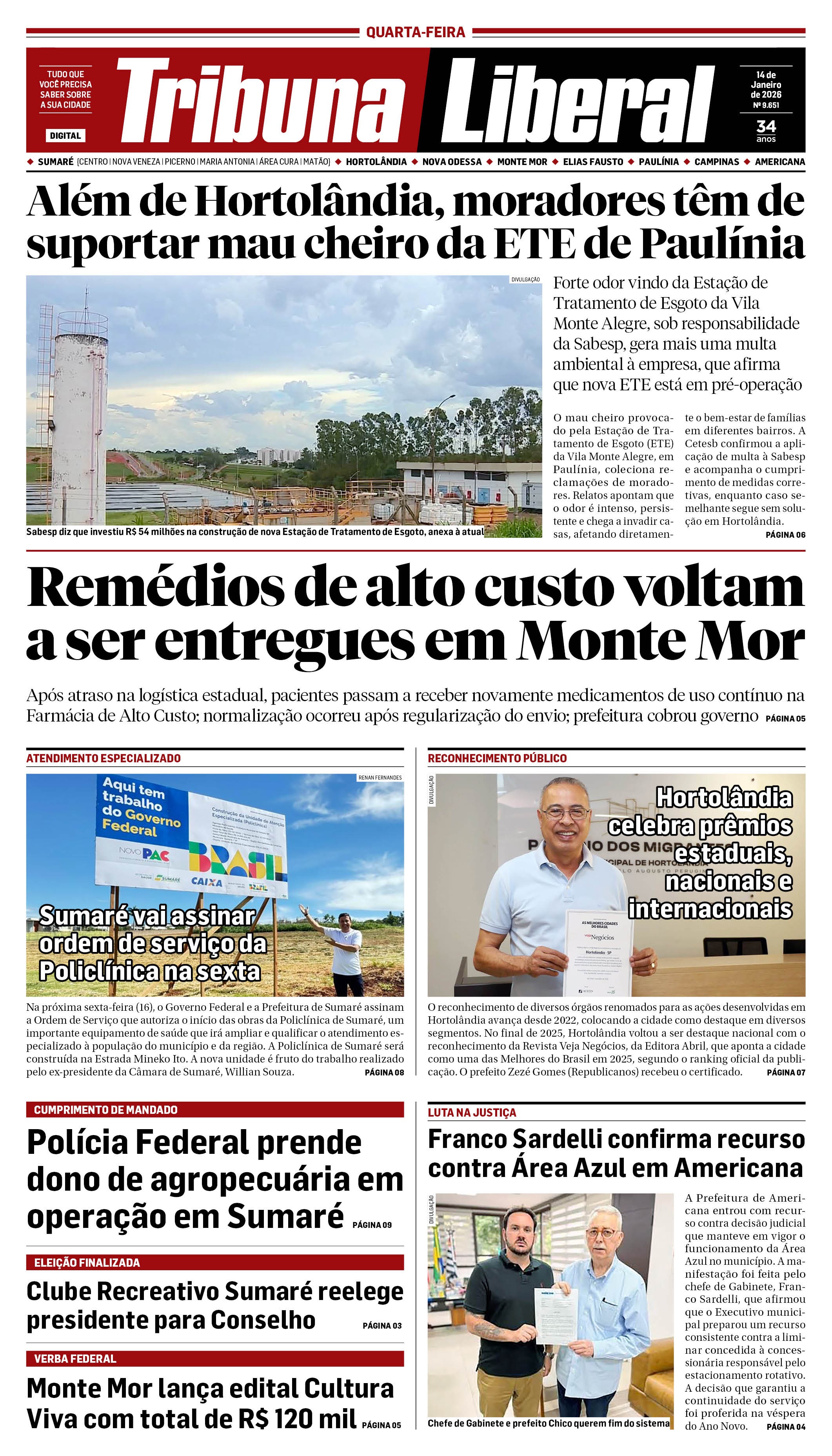 Edição de Quarta-Feira - 14-01-2026